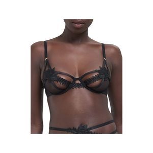 BLUE BELLA Intimates Black Embroidered Cups Underwire Bra 36C